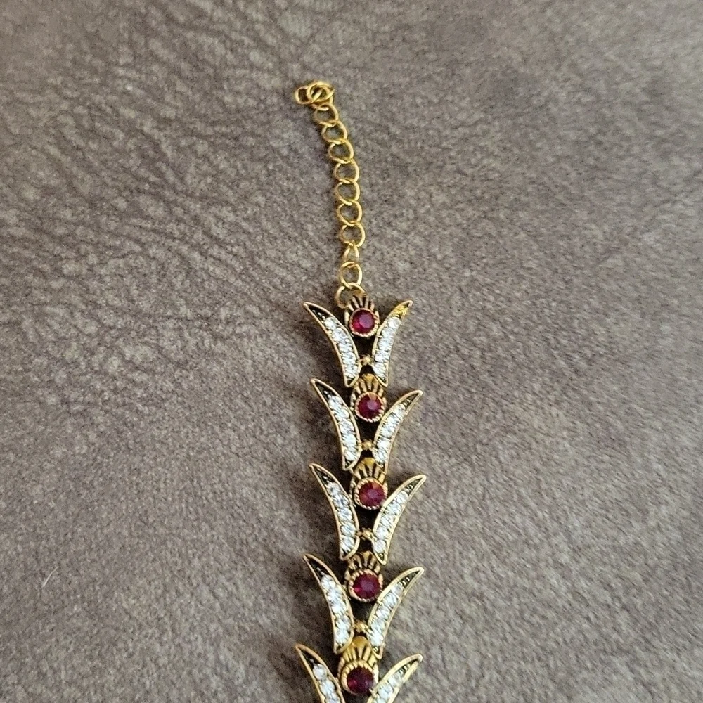 Antique Art Nouveau Crystal Fishtail Tennis Bracelet